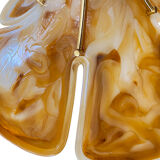 Adjustable vintage design XXL pendant lamp, brass plexiglass, 70s