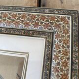 Ornithological painting, marquetry frame