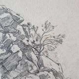 Louis John Endres (1896-1989) - Charcoal drawing on paper - Landscape Tizi N'Test Grand Atlas Morocco