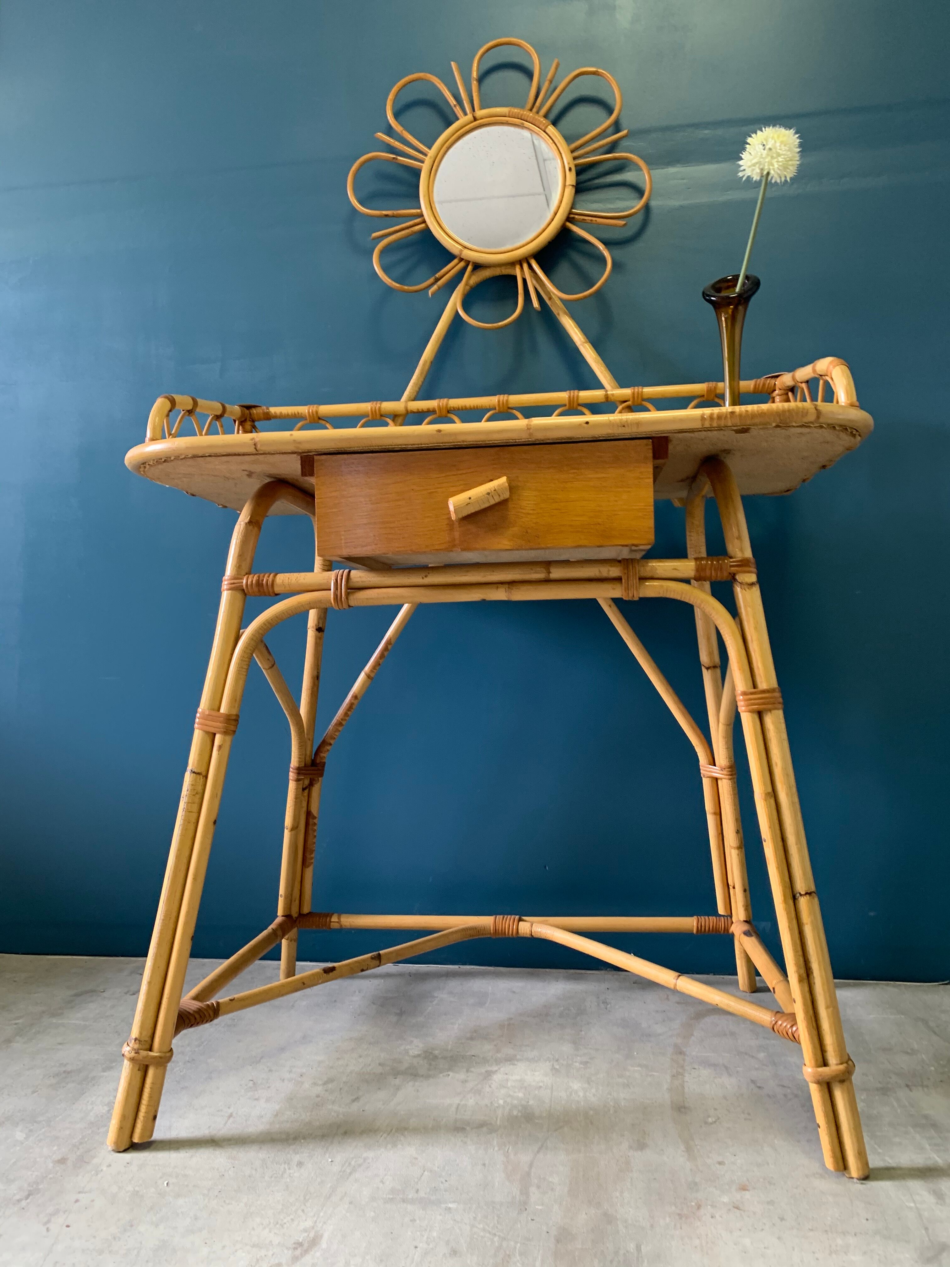 Rattan hairdresser and vintage wicker