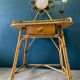 Coiffeuse rotin et osier vintage
