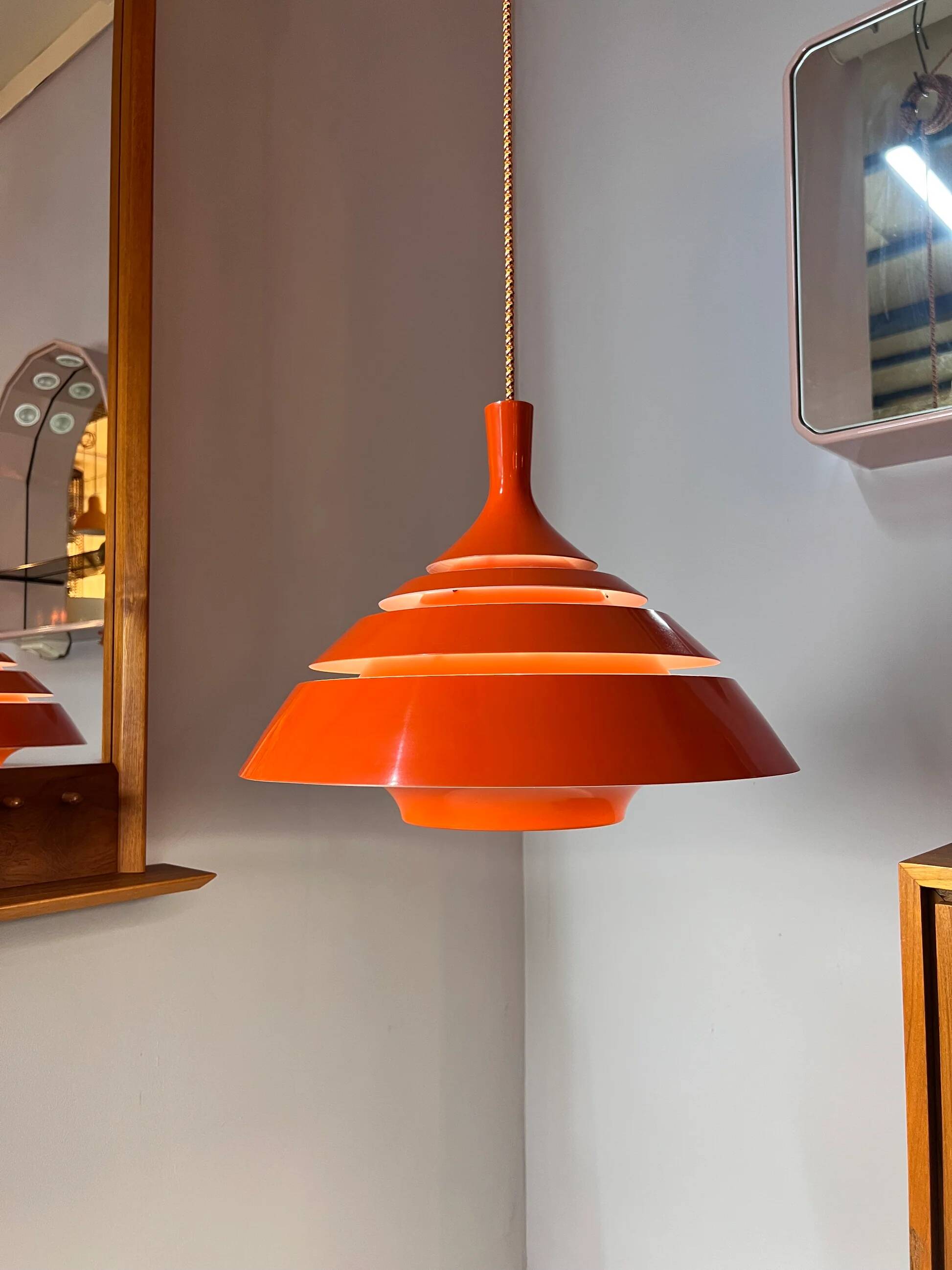 Orange pendant lamp by Hans-Agne Jakobsson for Lyfa