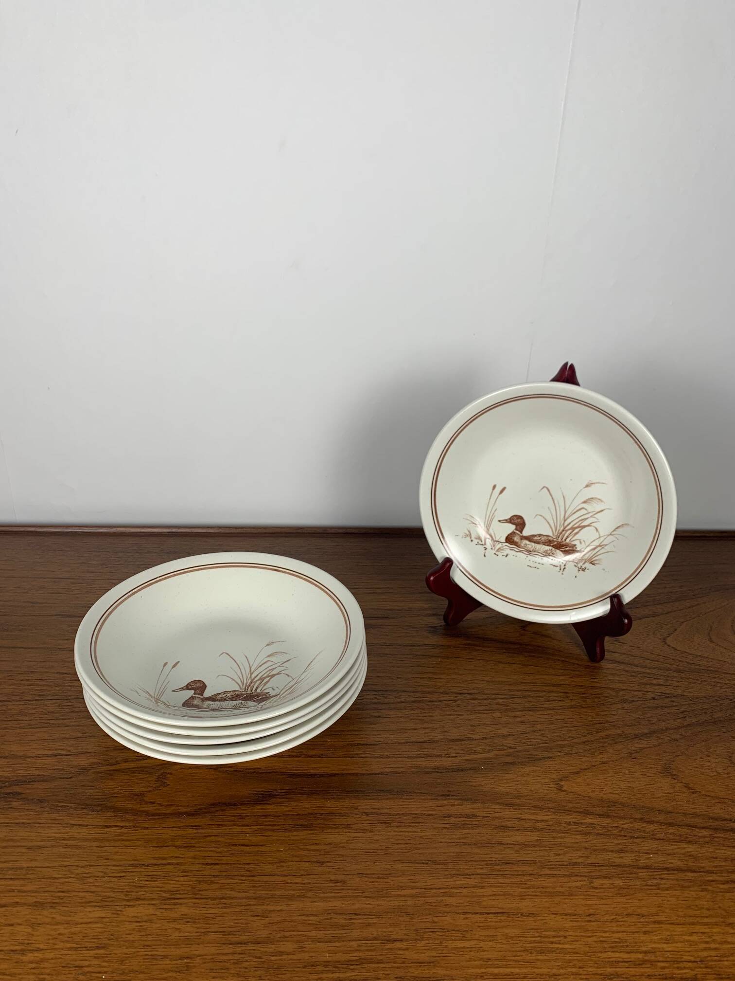 Set of 6 Vintage Churchill England Soup Plates – Duck Pattern