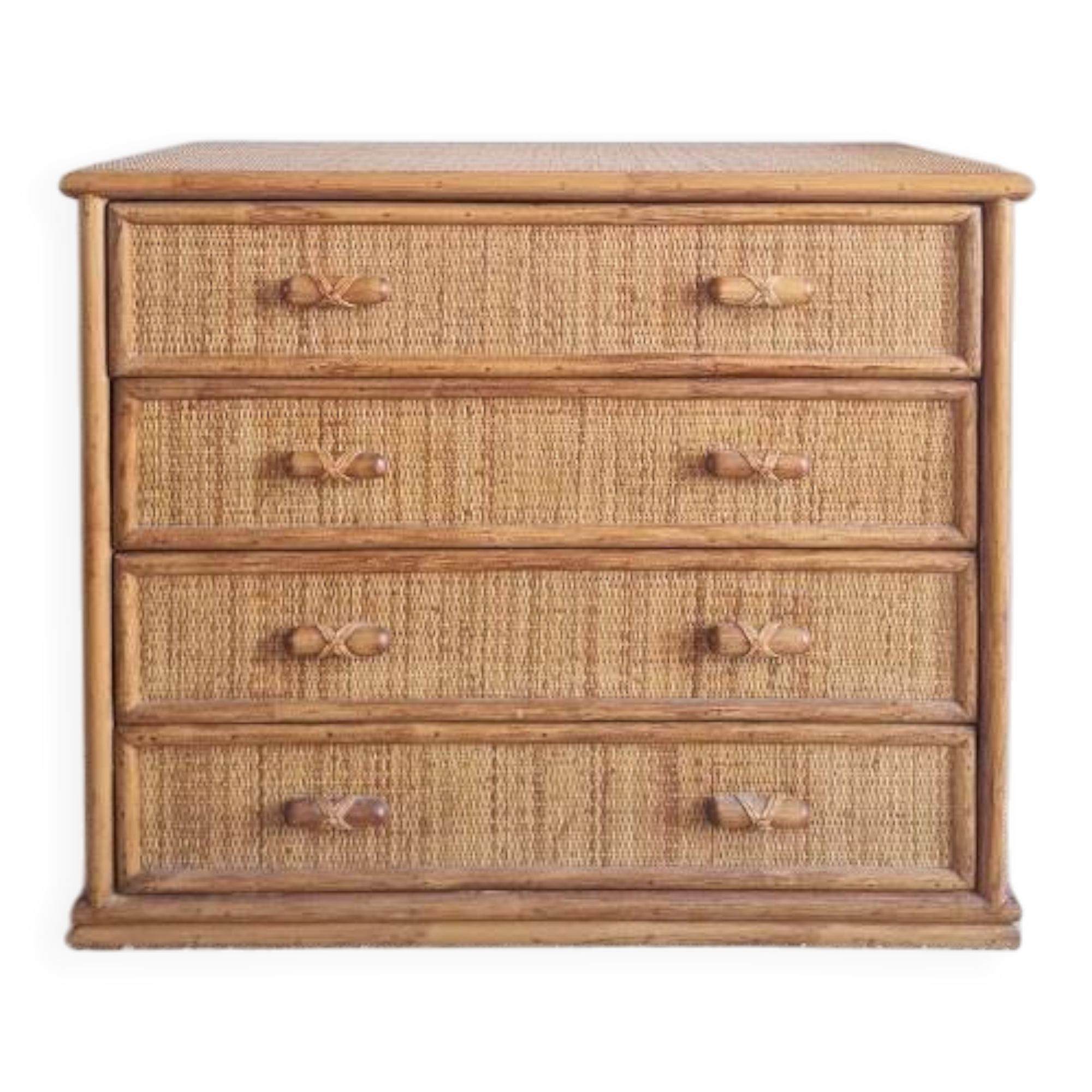 Rattan chest of drawers circa 1960s