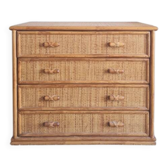 Rattan chest of drawers circa 1960s