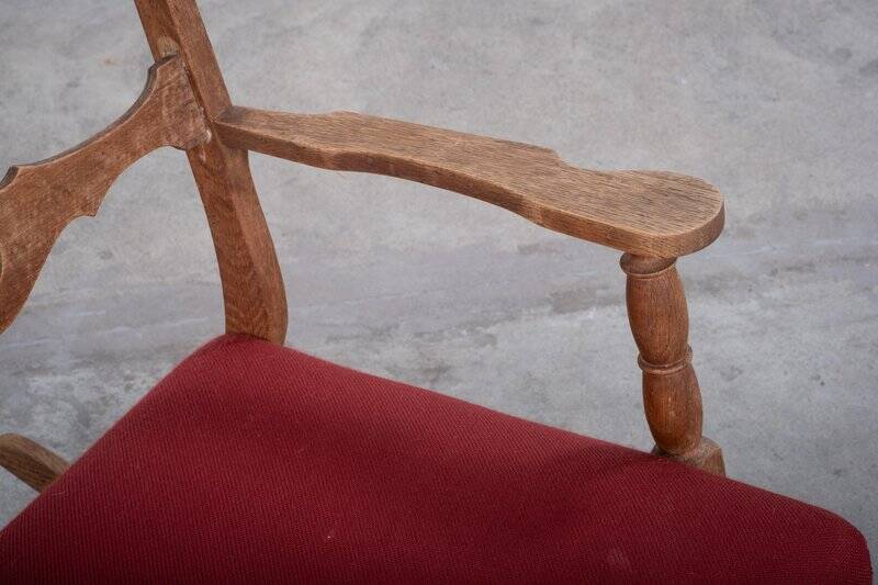 Brutalist Oak Rocking Chair, Denmark, 1960s