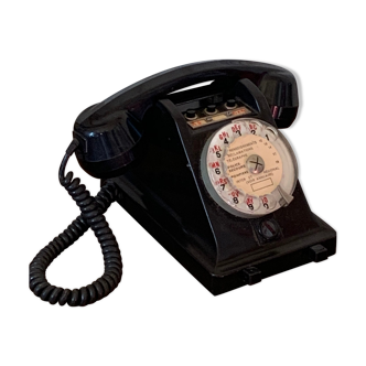 Dial phone, standard buttons in black Bakelite PTT 1967
