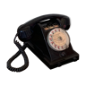 Téléphone à cadran boutons standard en bakélite noir ptt 1967