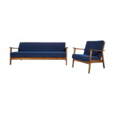 Ensemble canapé convertible + un fauteuil scandinave 1960s