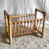 Rattan magazine rack - 60s/70s