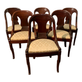 Suite de six chaises gondoles en acajou de style Empire XX siècle
