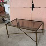 Table basse en laiton et verre