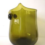 Zoomorphic pot "owl" blown glass