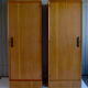 Parisian wardrobe in natural blond mahogany from the 1960s