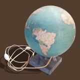 Vintage illuminated glass globe world map - 1940s