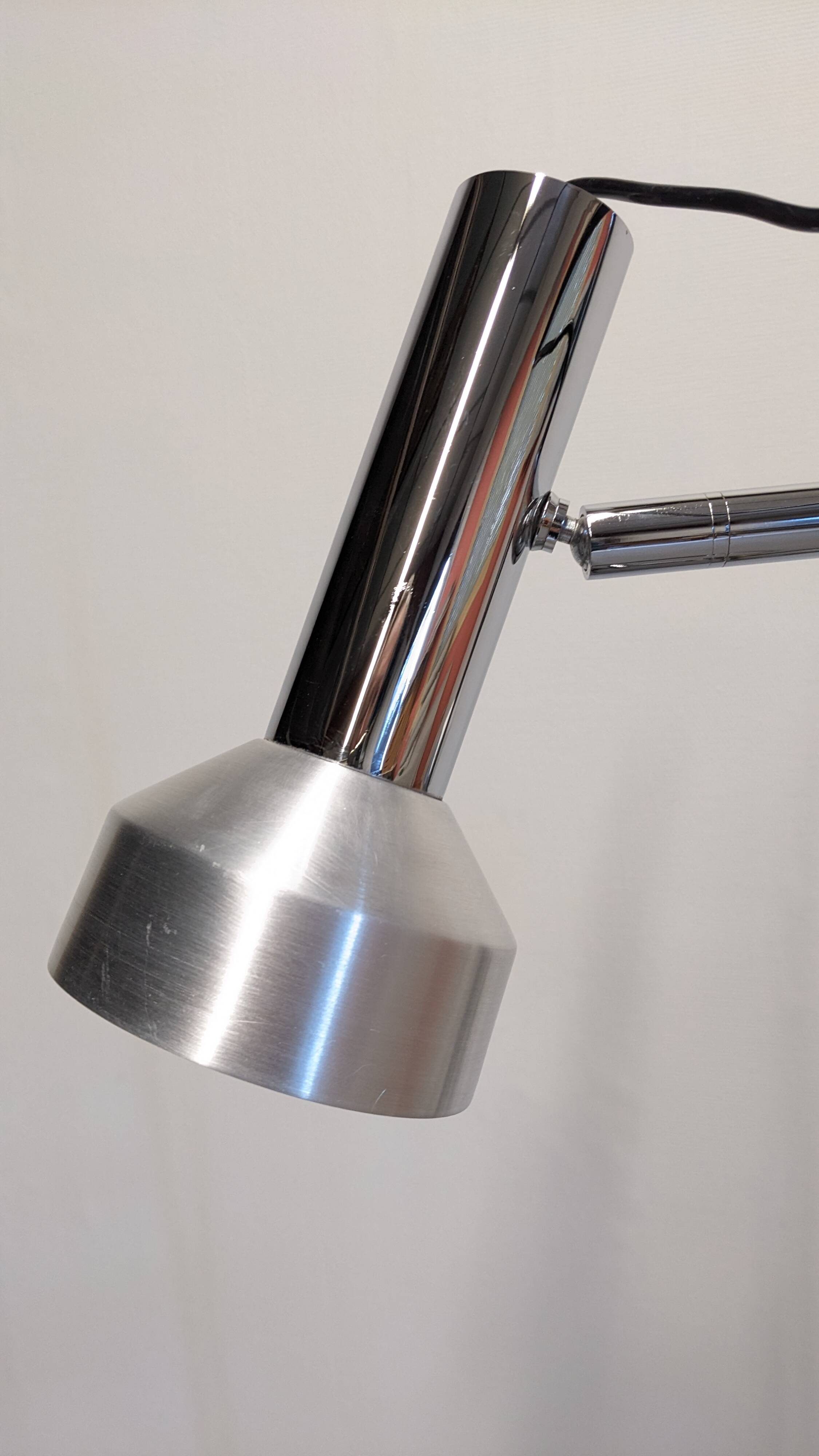Three-spot floor lamp in chrome metal by Philips, Netherlands circa 1970.