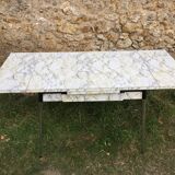 Formica white marble effect table