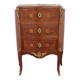Commode galbée 3 tiroirs en marqueterie et plateau en marbre