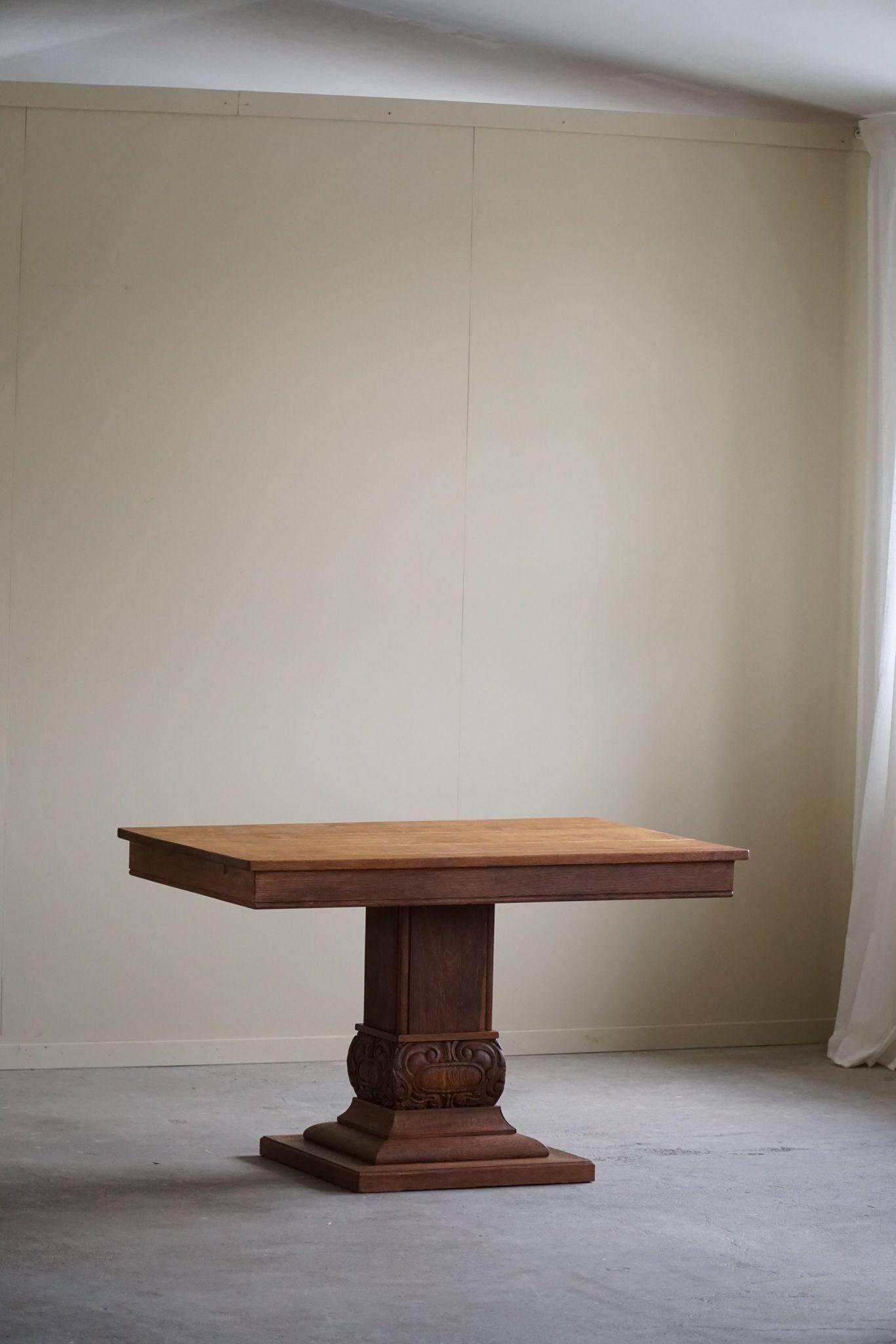 Art Nouveau dining table/desk in oak, early 20th century.