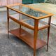 Vintage Scandinavian console in solid wood with glass, 103cm.