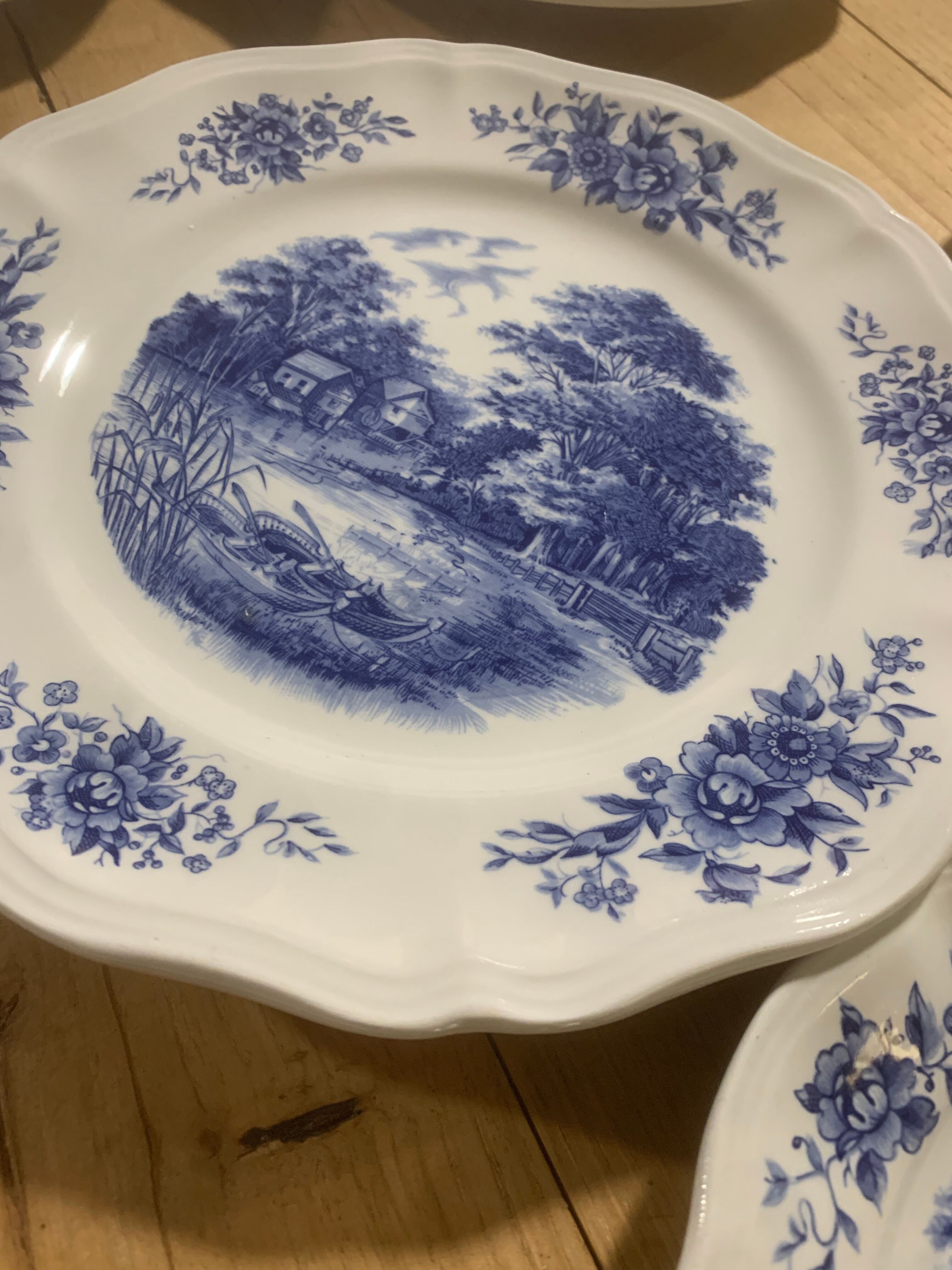 Set of 10 plates Digoin Sarreguemines model Romantic