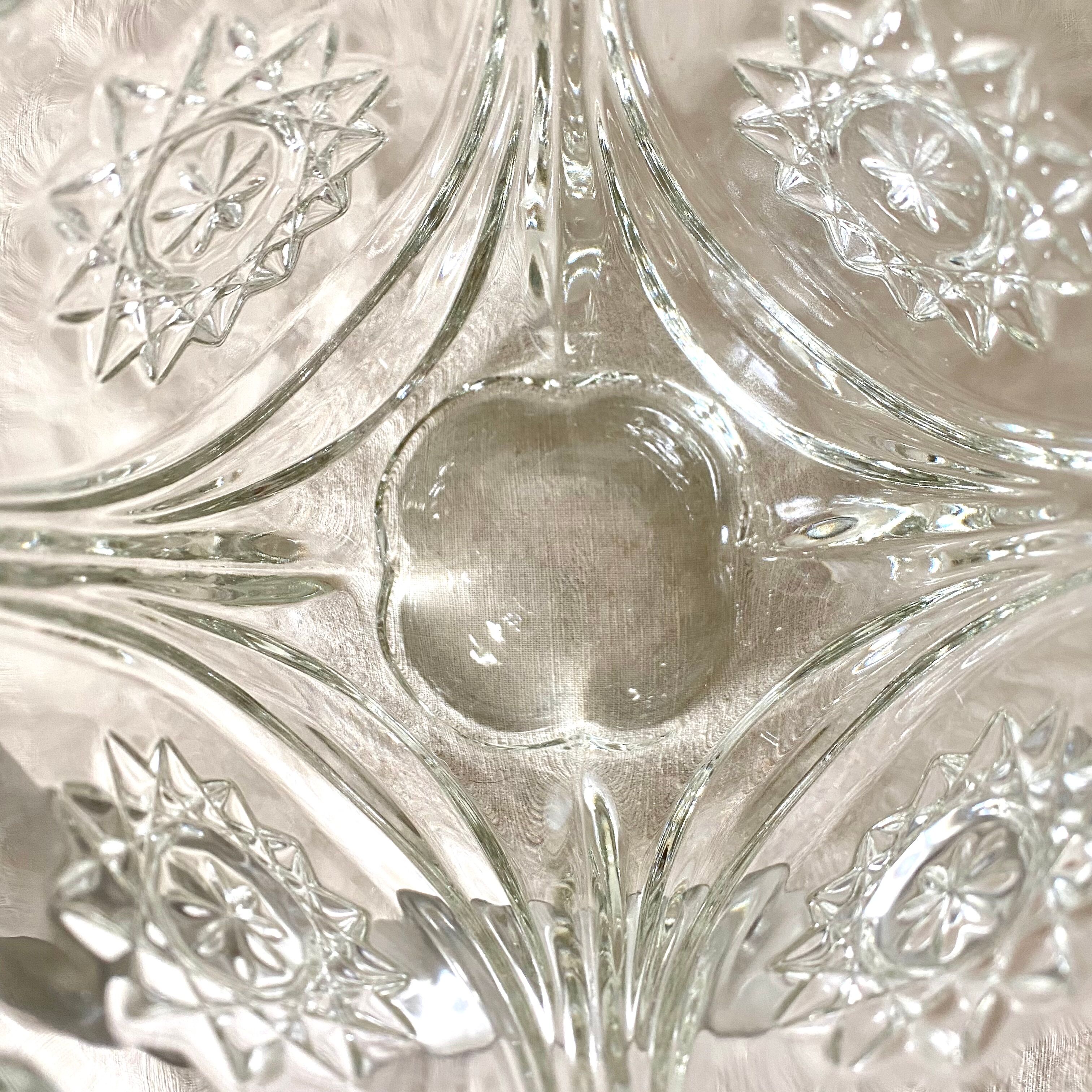 Vintage glass and silver metal ice bucket