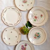 6 mismatched old flat plates