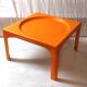 Orange fiberglass coffee table - 70s