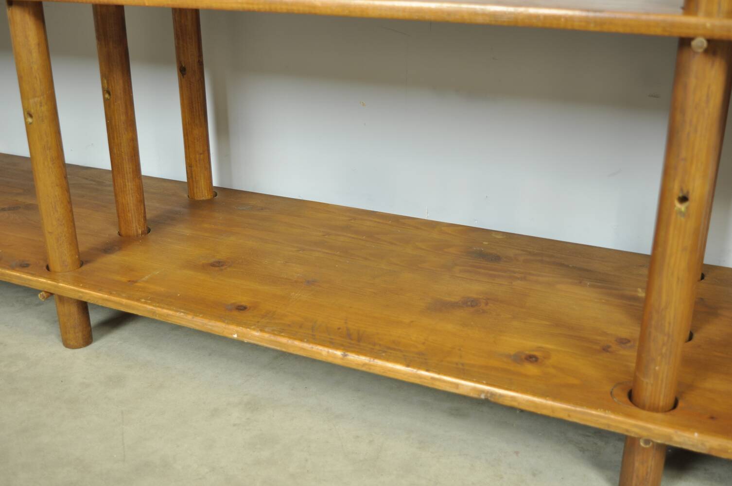 Handmade wooden bookshelf, 1960s