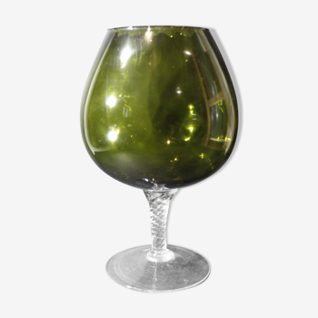 Green glass cup