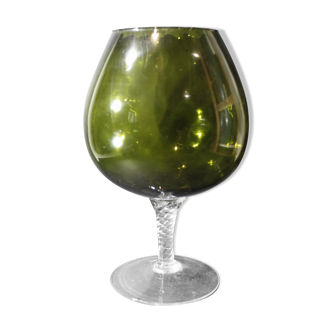 Green glass cup