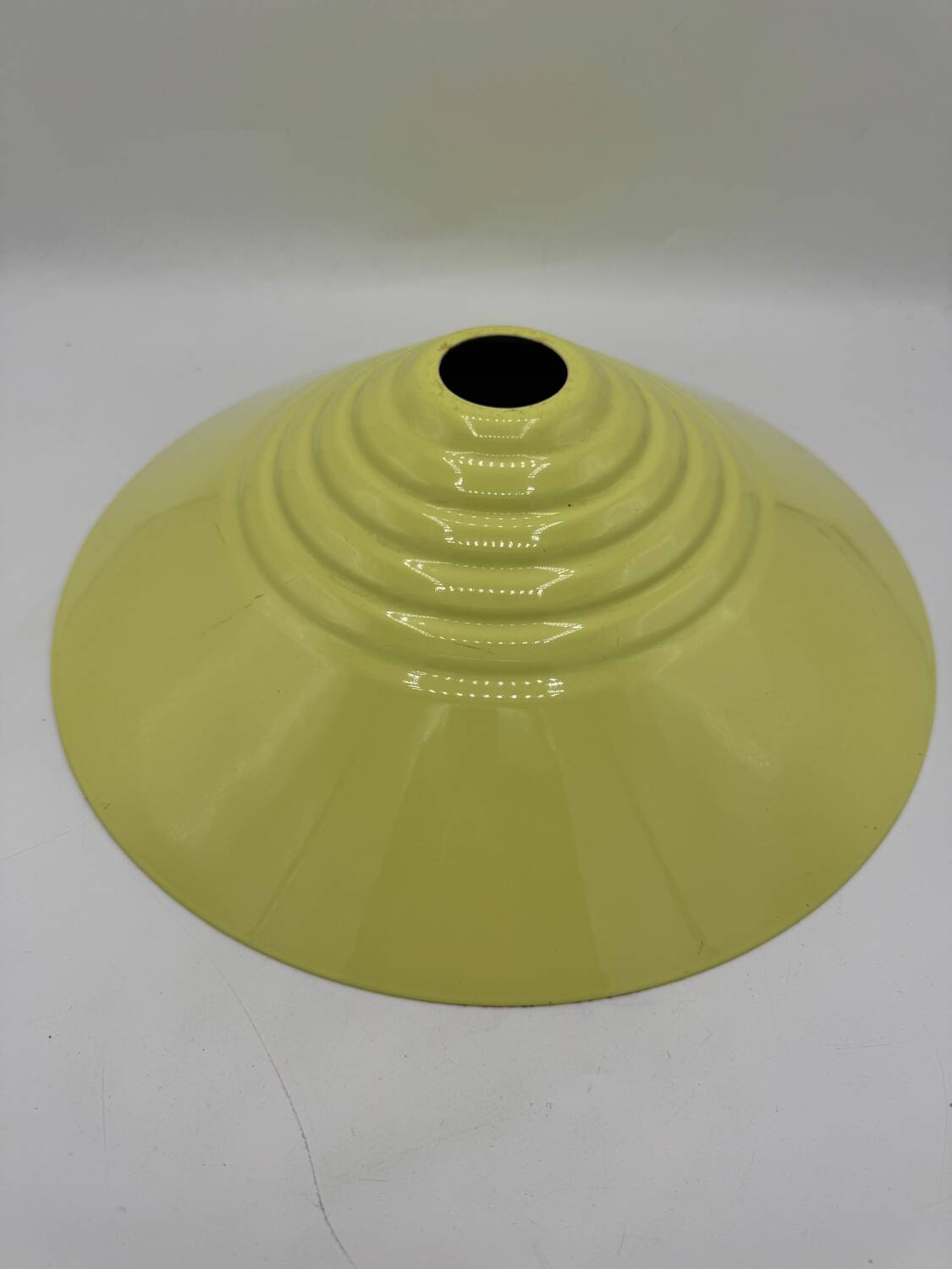 Vintage enamelled pendant light