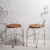 Anciennes chaises de jardin blanches (vers 1920). Ensemble de 4 pièces