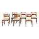 Set of six sculptural beech wood Italian dining chairs
