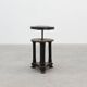 Black and purple adjustable velvet art deco piano stool, Belgium ca. 1910