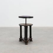 Black and purple adjustable velvet art deco piano stool, Belgium ca. 1910