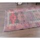 1970s vintage Turkish hand-knotted wool cotton red runner rug 91x354