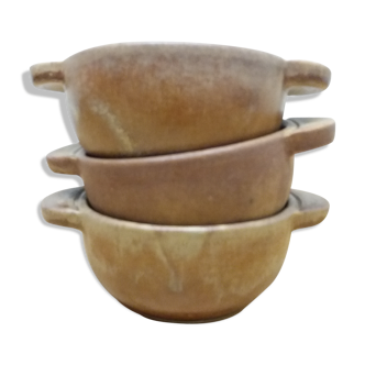 Set 3 bowls in raw sandstone