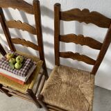 Rustic handcrafted oak chairs 1900