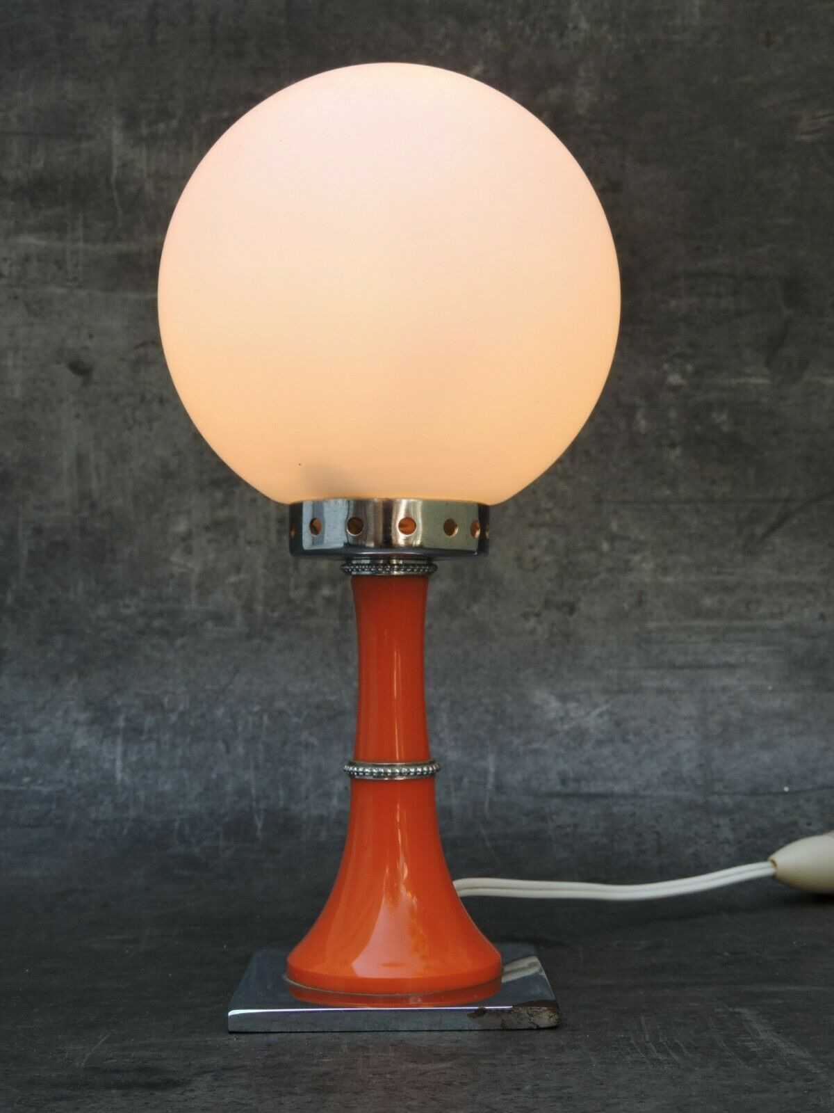 Vintage bedside lamp design orange 1960