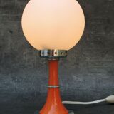 Vintage bedside lamp design orange 1960