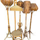 1950s Rattan Floor Lamp in the Style of Louis Sognot, France