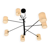 Seyvaa Large Suspension by Avionstudio – opaline glass, brass and black steel
