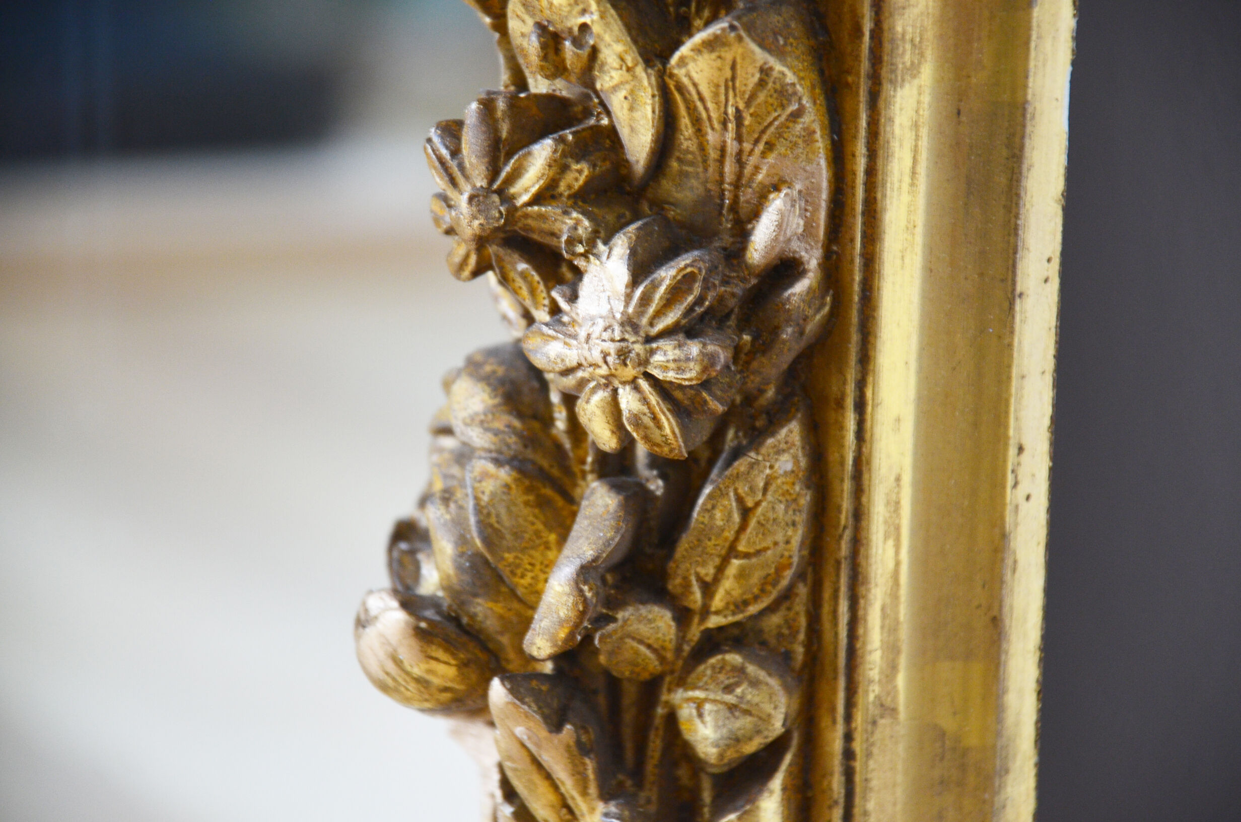 Miroir de cheminée XIXème siècle bois et stuc