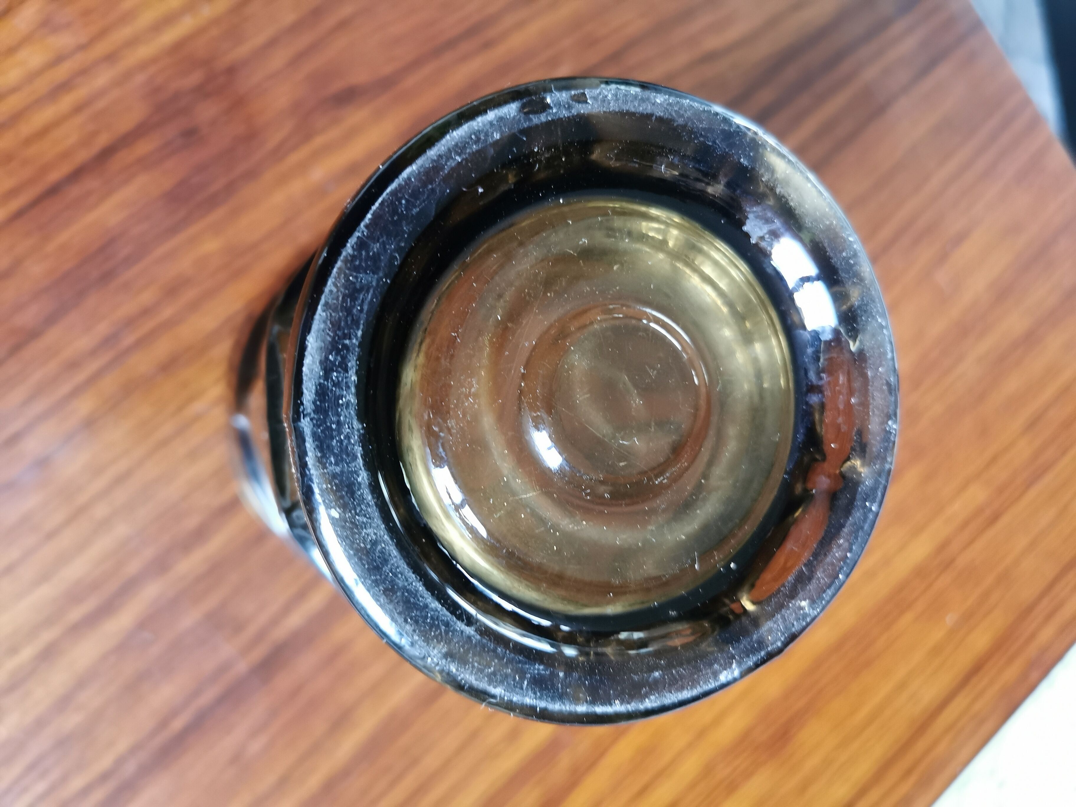 Vase  ancien en verre fumé Vintage