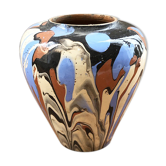 Vase coulures en terre vernissée