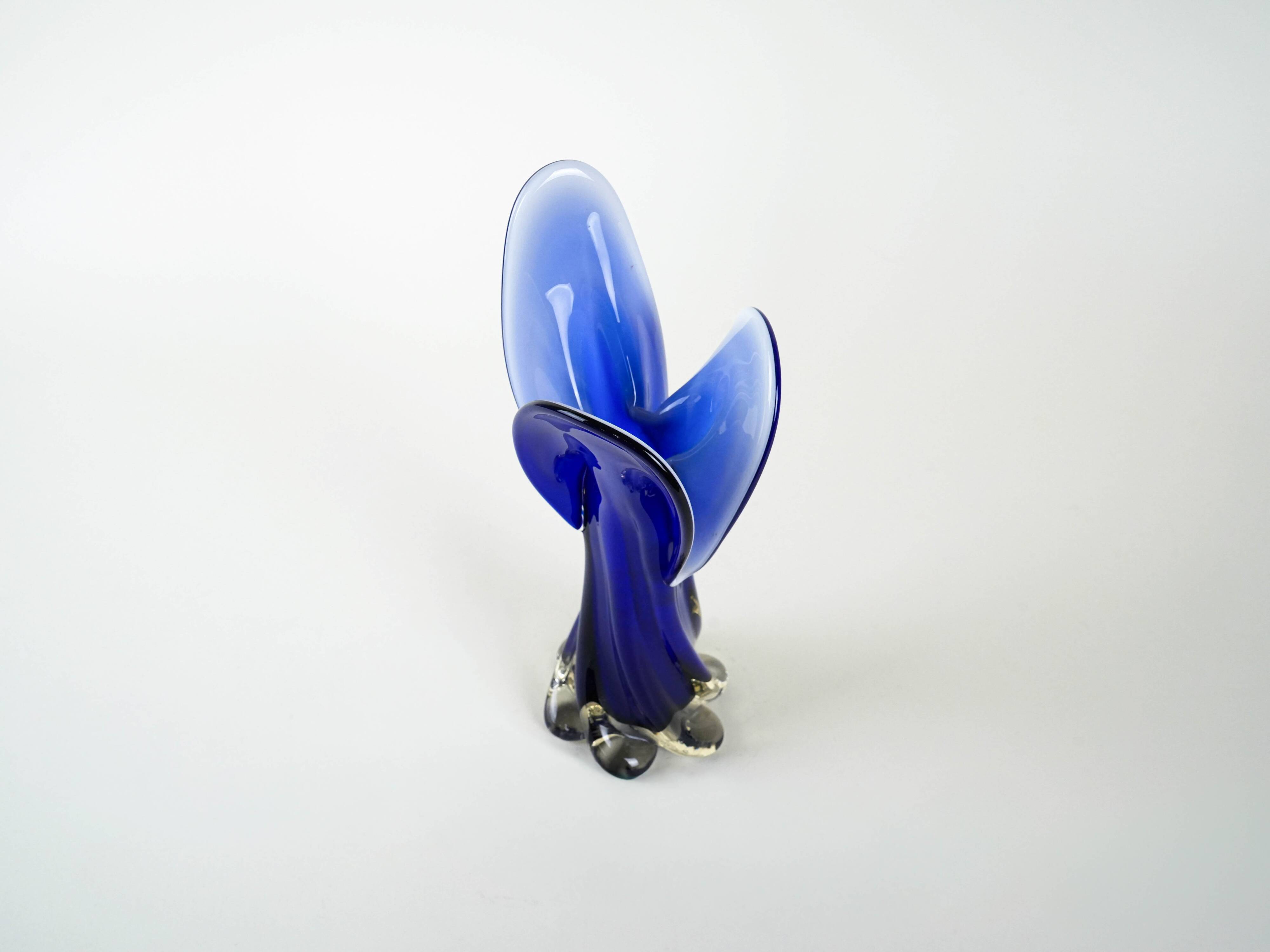 Cobalt vase, Murano glass, Italian design, 1960s, made in Italy