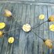 Wrought iron ceiling light with 4 arms & amber tulips | Luce Più Italy