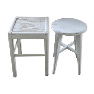Pair of wooden stools from the 50s
