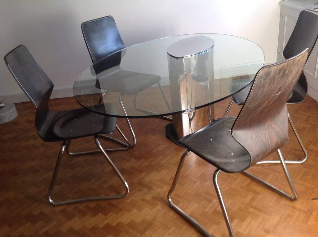 Six vintage Pagholz (or pagwood) Flötotto chairs (high back)